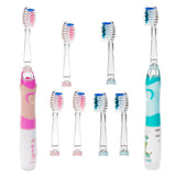 SEAGO dětský sonický zubní kartáček, růžový, 3 hroty, SG-977 Pink + SEAGO dětský sonický zubní kartáček, zelený, 3 hroty,SG-977 Green