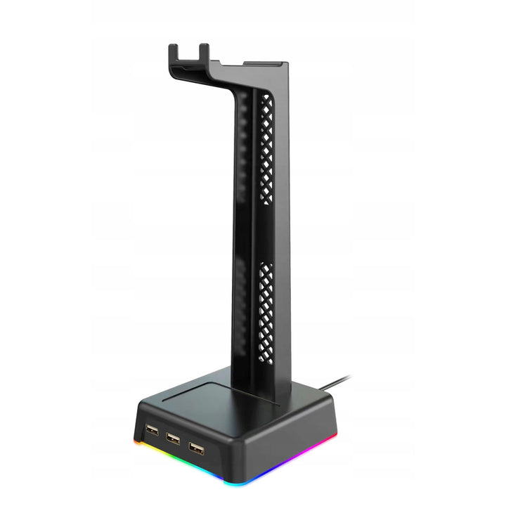 Stolní stojan pro sluchátka, 3xUSB rozbočovač, LED podsvícení, ST-1545