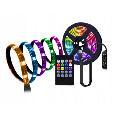 Vakoss RGB LED pásek, pro osvětlení TV, ovládání zvukem, dálkové ovládání, LA-C612