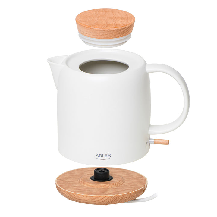 Keramická rychlovarná konvice 1,0 l, 1200 W, ecru, Adler AD 1304