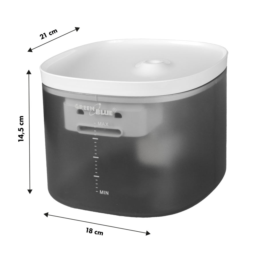 GreenBlue automatický dávkovač vody / napáječka pro zvířata, 3L, USB 5V1A, GB392 + GreenBlue automatický dávkovač krmiva pro zvířata, 6L, USB 5V1A, GB393