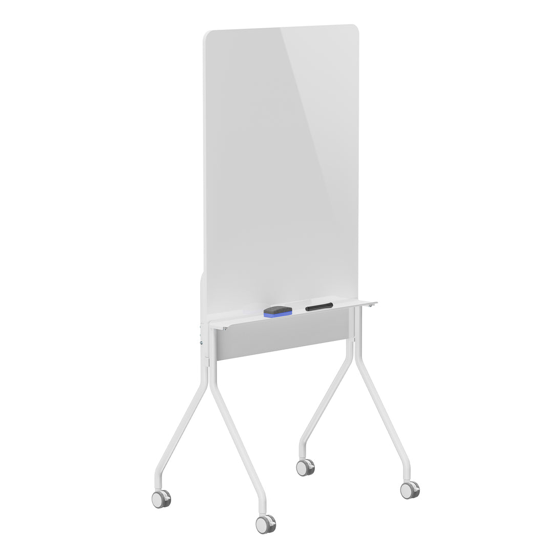 Mobilní tabule Ergo Office se suchým stíráním, vertikální orientace, bílá, jednostranná, s policí, rozměry tabule 1190x790 mm, ER-305