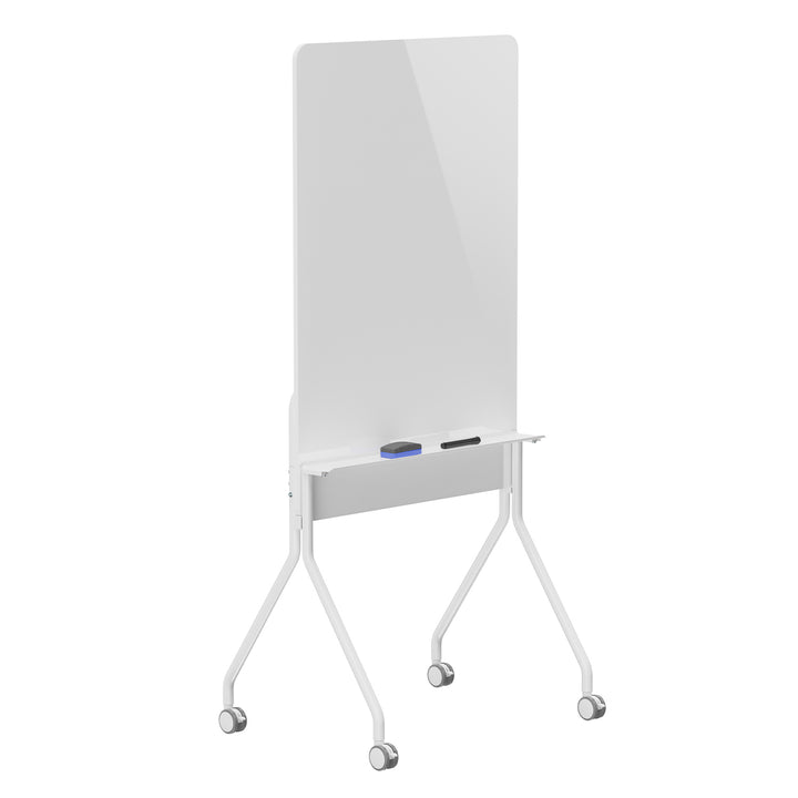 Mobilní tabule Ergo Office se suchým stíráním, vertikální orientace, bílá, jednostranná, s policí, rozměry tabule 1190x790 mm, ER-305