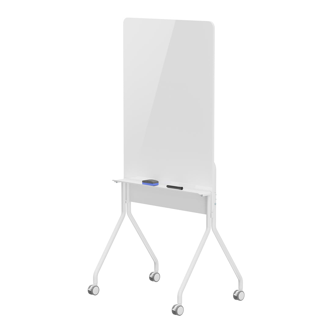 Mobilní tabule Ergo Office se suchým stíráním, vertikální orientace, bílá, jednostranná, s policí, rozměry tabule 1190x790 mm, ER-305