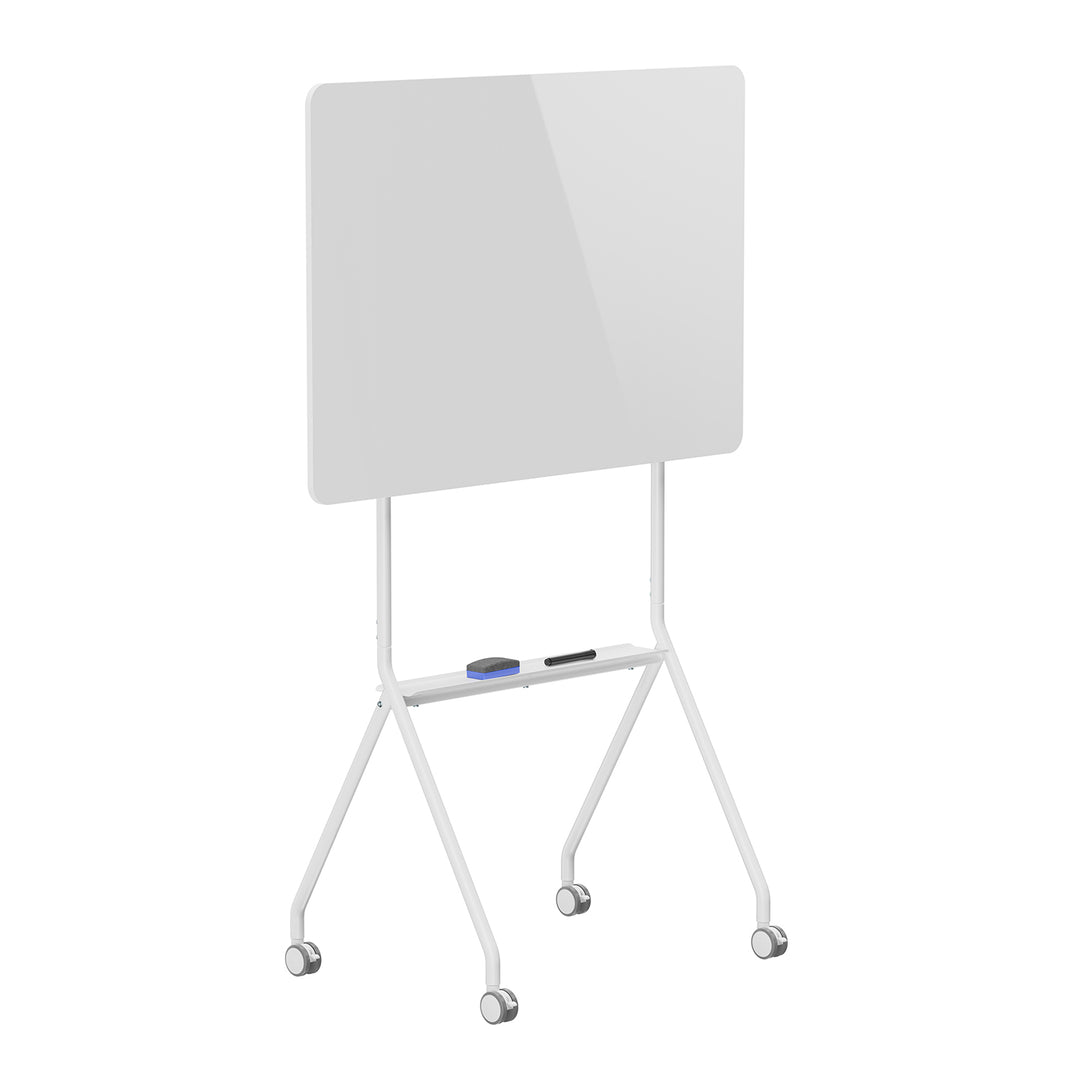 Mobilní tabule Ergo Office se suchým stíráním, horizontální orientace, bílá, jednostranná, s policí, rozměry tabule 1190x790 mm, ER-306