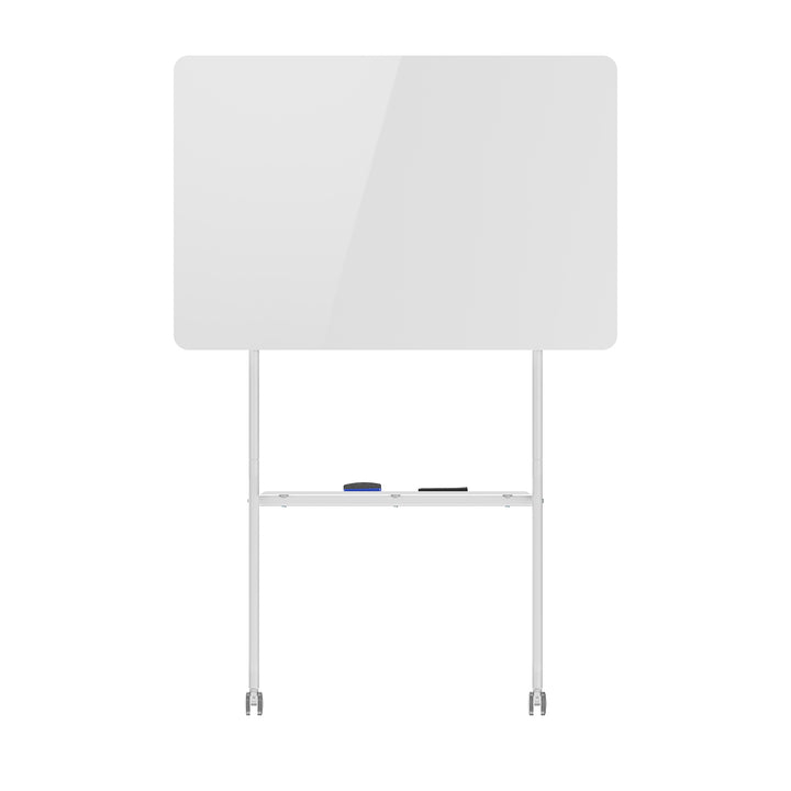 Mobilní tabule Ergo Office se suchým stíráním, horizontální orientace, bílá, jednostranná, s policí, rozměry tabule 1190x790 mm, ER-306