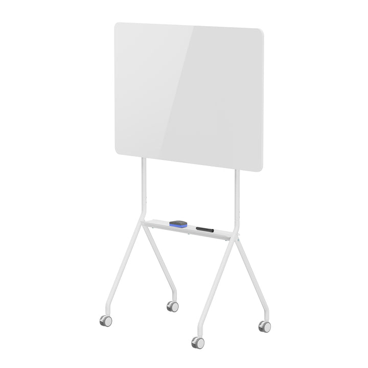 Mobilní tabule Ergo Office se suchým stíráním, horizontální orientace, bílá, jednostranná, s policí, rozměry tabule 1190x790 mm, ER-306