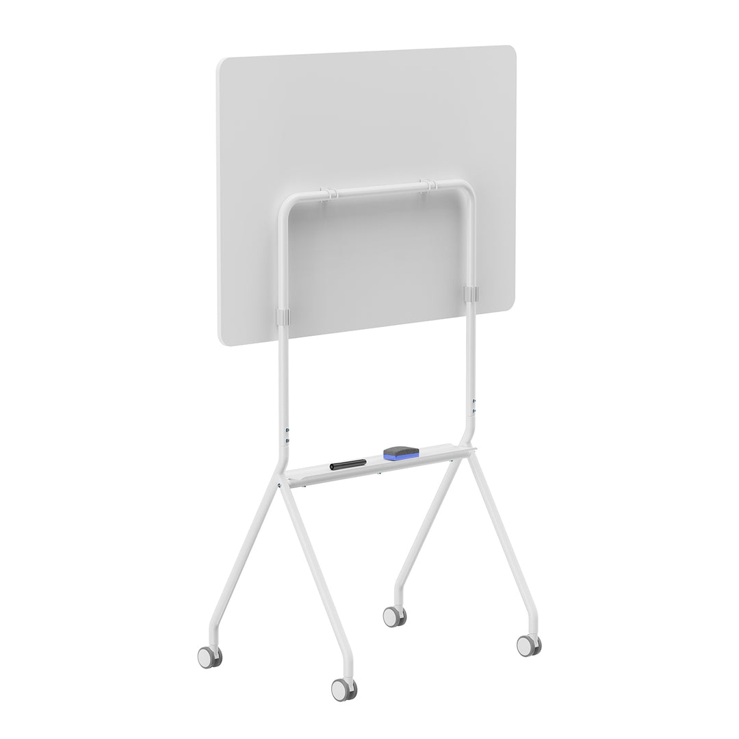 Mobilní tabule Ergo Office se suchým stíráním, horizontální orientace, bílá, jednostranná, s policí, rozměry tabule 1190x790 mm, ER-306