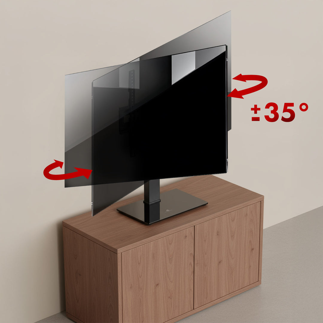 Univerzální TV stojan Maclean, pro RTV skříňku, stojan, max. 40 kg, max. VESA 400x400, nastavení výšky a úhlu, pro televizory 32-65", MC-1240