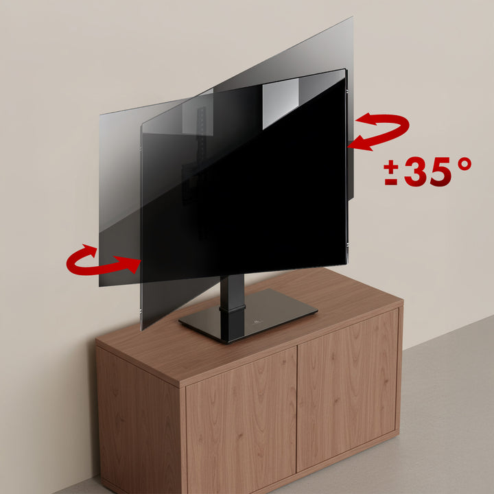 Univerzální TV stojan Maclean, pro RTV skříňku, stojan, max. 40 kg, max. VESA 400x400, nastavení výšky a úhlu, pro televizory 32-65", MC-1240