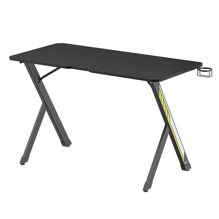 Herní stůl NanoRS, černý, s držákem na sluchátka a hrnek, max. 75 kg, rozměry 1200x600x750 mm, RS101