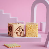 Gravírovaná dortová kostka Goody Woody, 6 cm, bukové dřevo, 6 vzorů, kočky