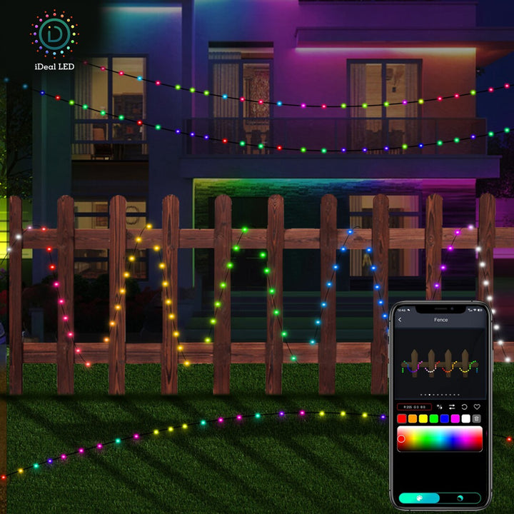 Venkovní osvětlení Rabalux, RGB LED string, IP44, Wi-Fi, Bluetooth, Biri