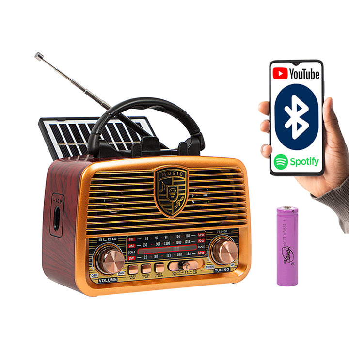Přenosné solární rádio AM/FM BT BLOW RA10 s vynikající kvalitou zvuku