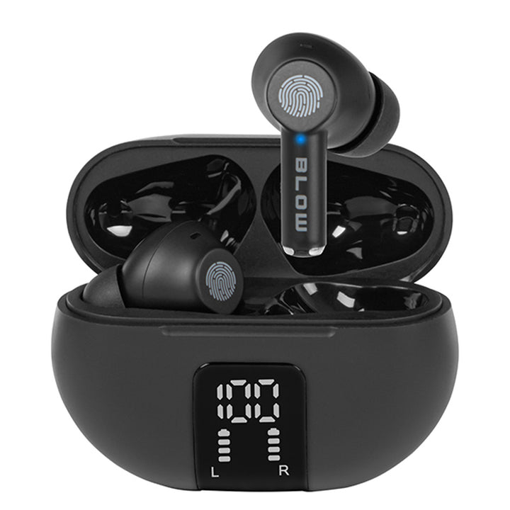 Bezdrátová sluchátka BLOW, Bluetooth 5.3, LED displej, systém ENC, PRO ENC BLACK