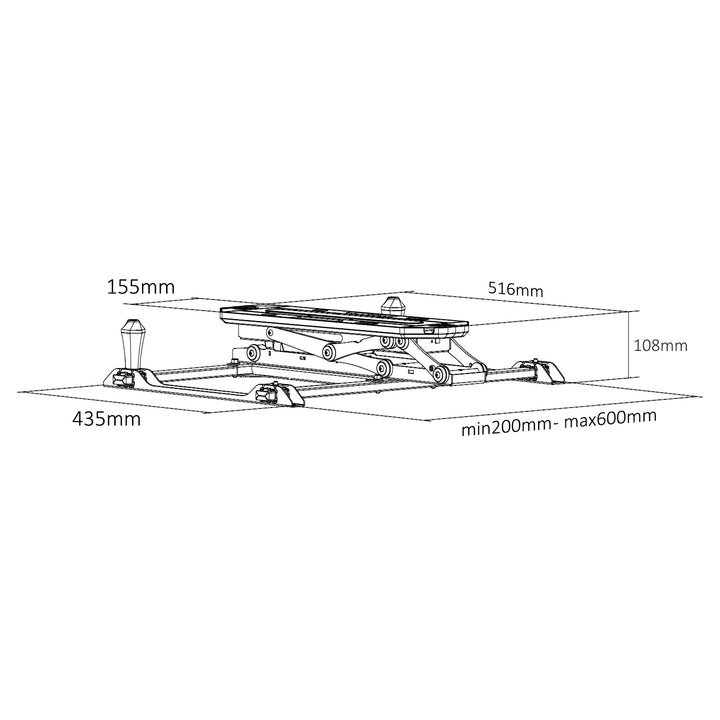 Elektrický stropní držák Maclean, max. VESA 600x400, pro šikmé stěny, dálkové ovládání, 32"-70", 35 kg, MC-880 + kabel Maclean HDMI 2.1a, 3 m, 8K HDR, MCTV-442
