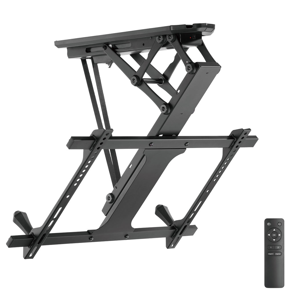 Elektrický stropní držák Maclean, max. VESA 600x400, pro šikmé stěny, dálkové ovládání, 32"-70", 35 kg, MC-880 + kabel Maclean HDMI 2.1a, 3 m, 8K HDR, MCTV-442