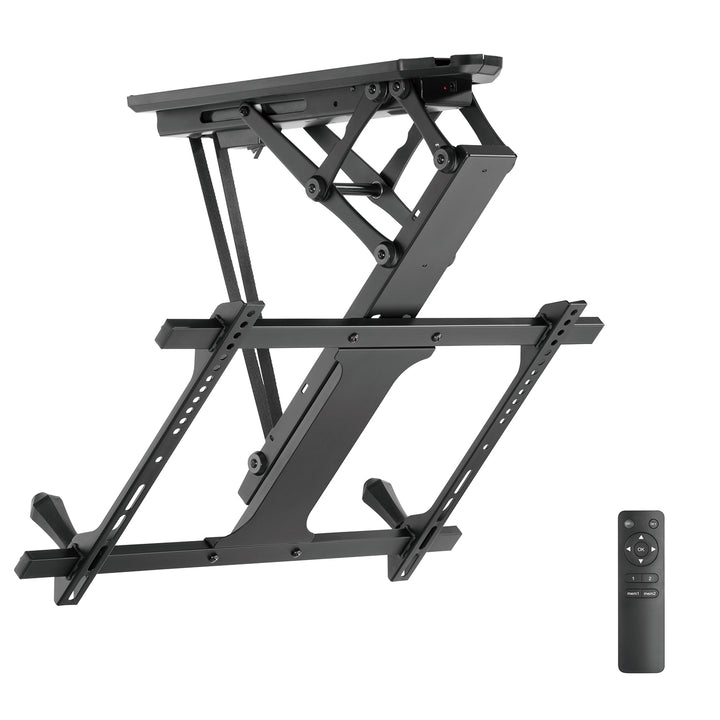 Elektrický stropní držák Maclean, max. VESA 600x400, pro šikmé stěny, dálkové ovládání, 32"-70", 35 kg, MC-880 + kabel Maclean HDMI 2.1a, 3 m, 8K HDR, MCTV-442