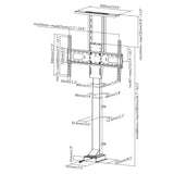 Elektrický prodlužovací držák Maclean, 37''-65'', VESA 600x400, max. 50 kg, MC-866 + HDMI 2.0 4K 3D UHD 1,8 m KABEL 48 bitů