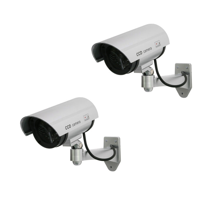 Atrapa kamery s blikající LED IR1100 S IR outdoor, stříbrná, 2 kusy