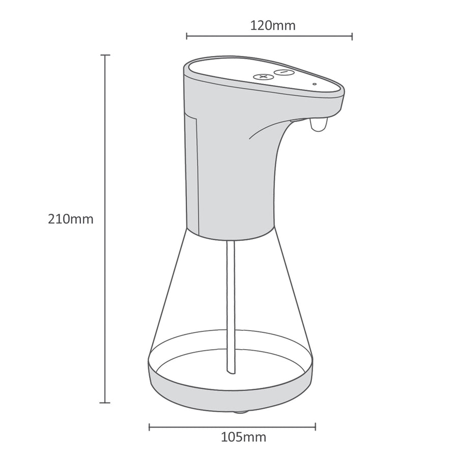 Automatický dávkovač Promedix, dávkovací nádoba na tekutá mýdla, dezinfekční kapaliny, 480 ml, 4xAA PR-530 + 4x baterie Varta Industrial LR6/AA R-06