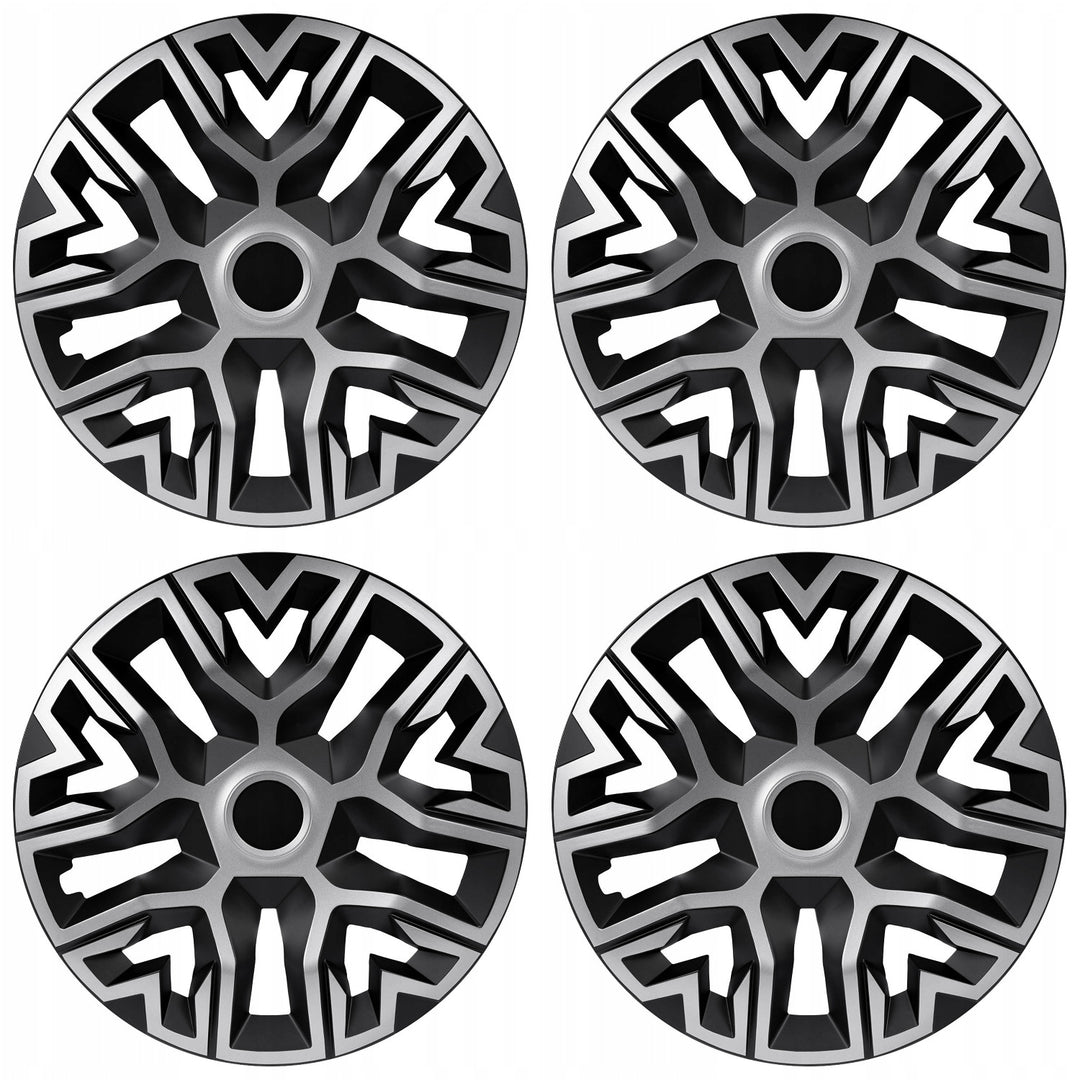 Univerzální kryty nábojů 16'' NRM The Best Bicolor stříbrná/černá 4 kusy