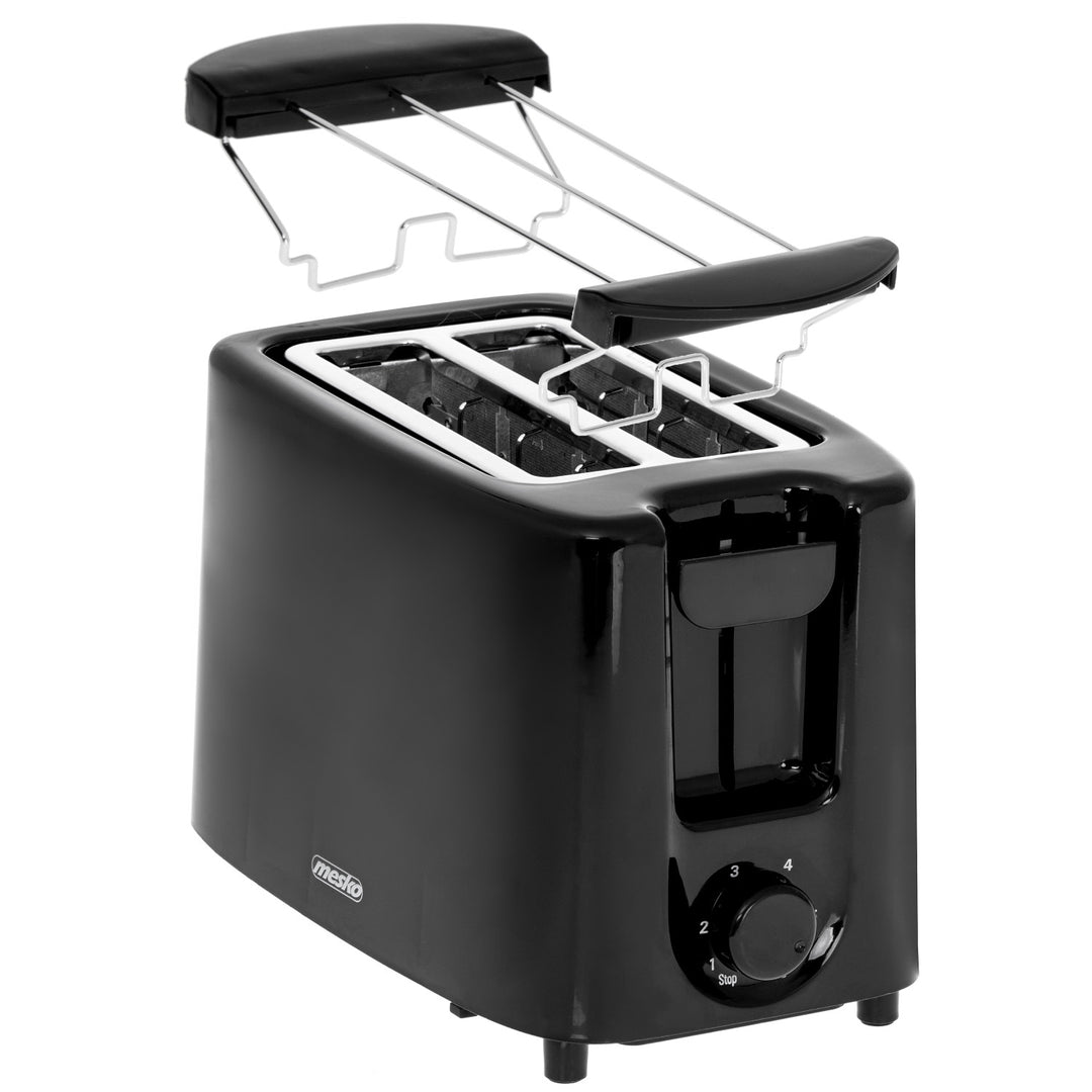 Topinkovač Mesko, + Rošt pro ohřívání housek 2 plátky, 900W, černý, MS 3220