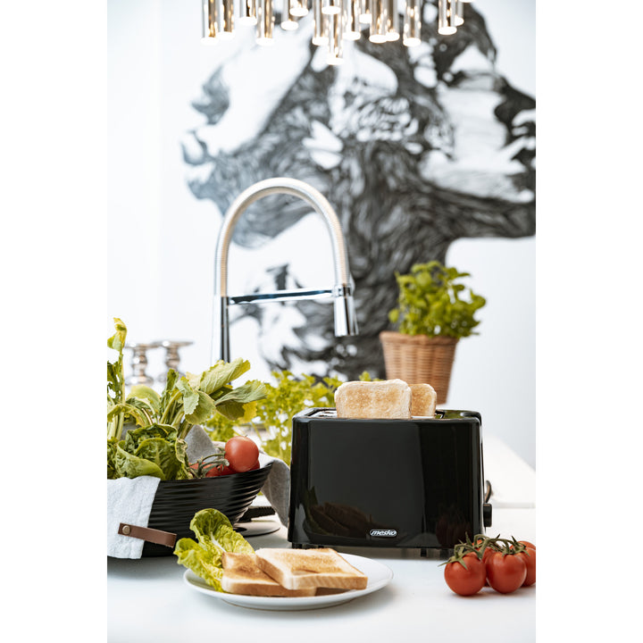 Topinkovač Mesko, + Rošt pro ohřívání housek 2 plátky, 900W, černý, MS 3220