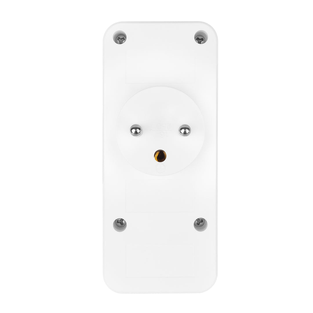 Proudová zásuvka x3 + 4xUSB Maclean, 3-zásuvkový rozdělovač, 2xUSB A, 2xUSB C PD 20W, 1x16A + 2x6A, MCE248 F/W