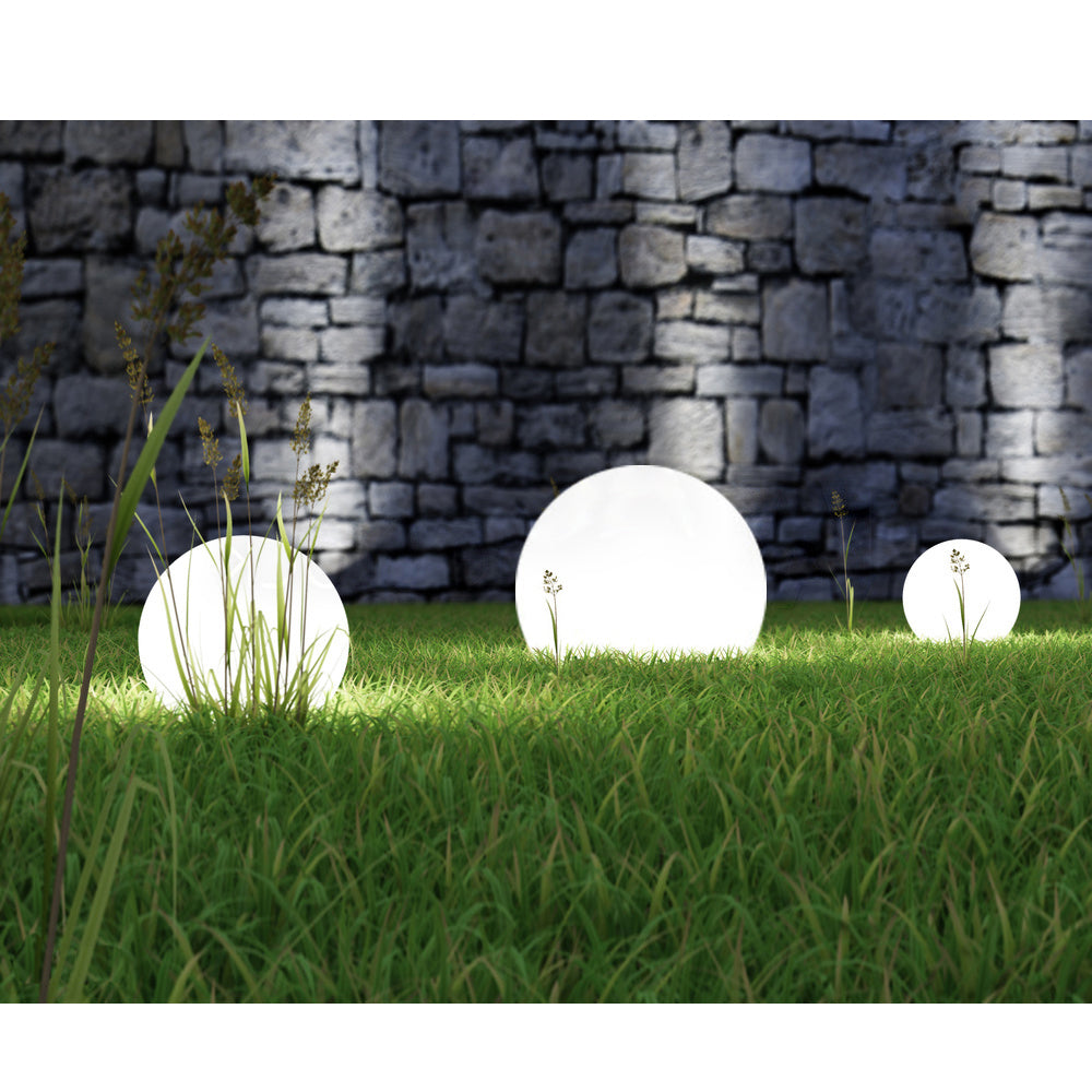 GreenBlue solární lampa, volně stojící, zahradní, koule 25x25x58cm, bílá LED, GB166, 4 kusy