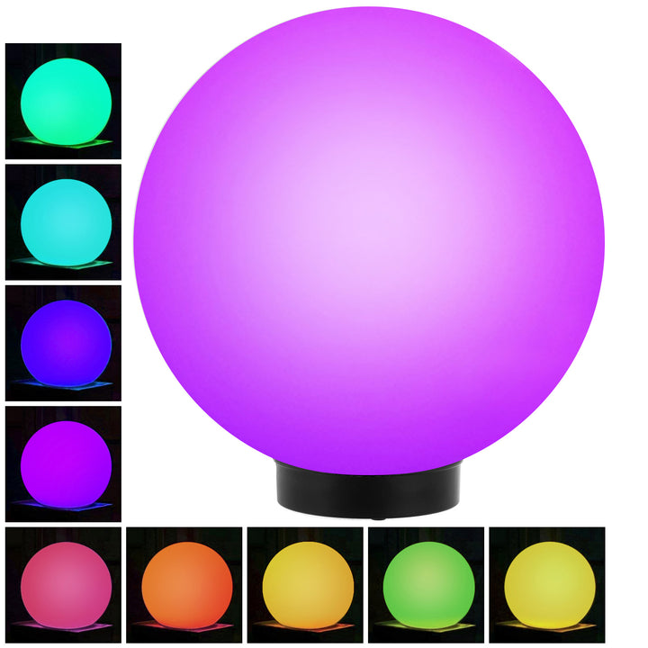 Solární volně stojící zahradní lampa GB167 - koule 30x30x63cm, barevná LED, 4 kusy