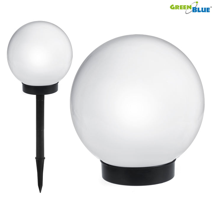 GreenBlue solární lampa, volně stojící, zahradní, koule 25x25x58cm, RGB LED, GB165, 4 kusy