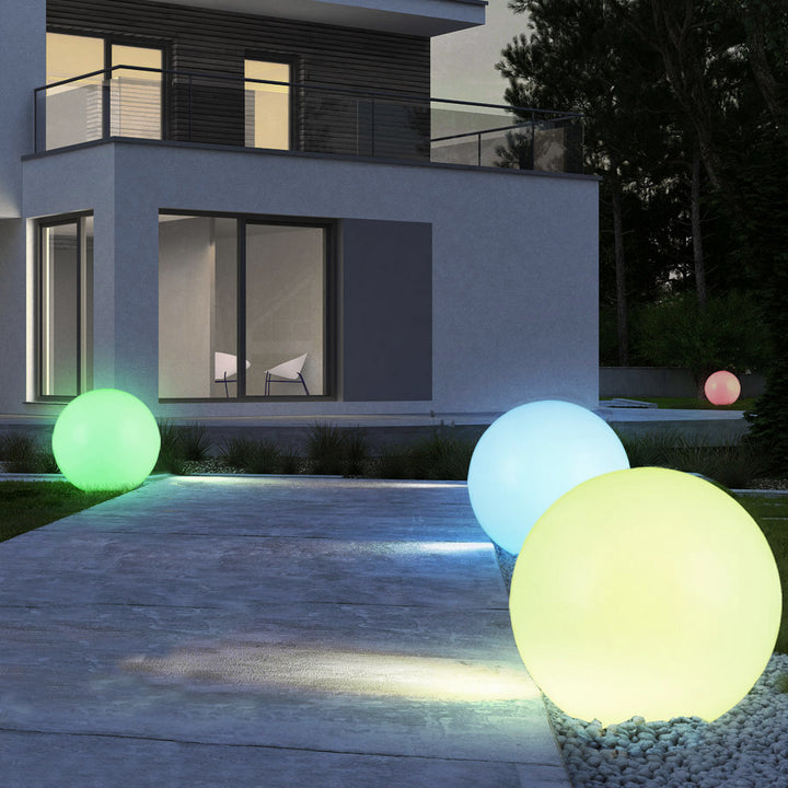 GreenBlue solární lampa, volně stojící, zahradní, koule 25x25x58cm, RGB LED, GB165, 4 kusy