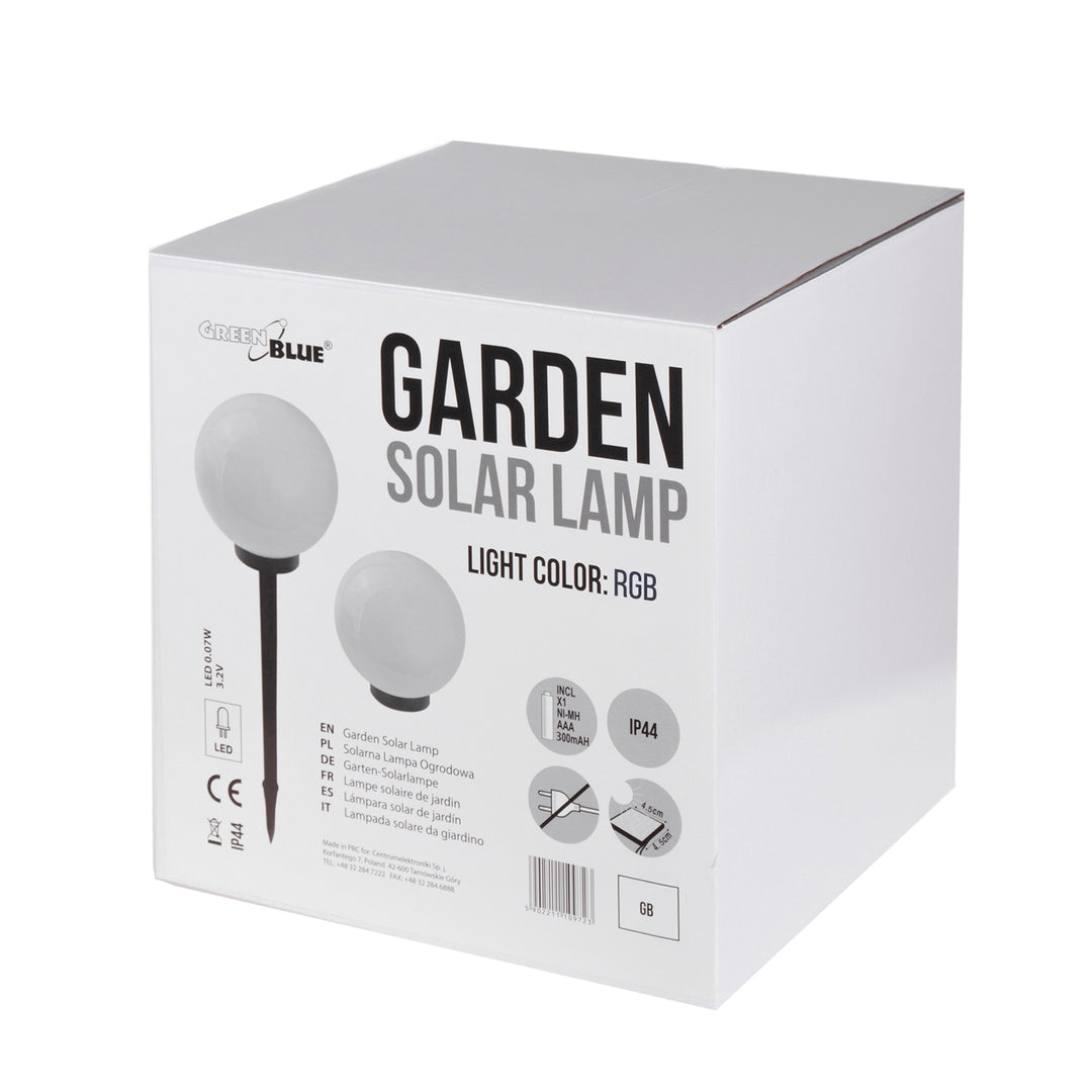 GreenBlue solární lampa, volně stojící, zahradní, koule 25x25x58cm, RGB LED, GB165, 4 kusy
