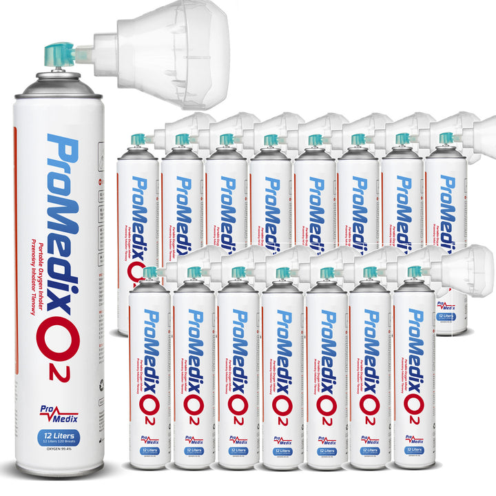 Přenosný 99,4% inhalátor kyslíku v plechovce Promedix 12L, PR-994, 16 kusů