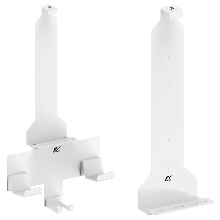 Nástěnný stojan bílý PS5 s držákem podložky, max. 10 kg, RS181 + Nástěnný stojan bílý pro konzoli Playstation 5, max. 10 kg, NanoRS RS180