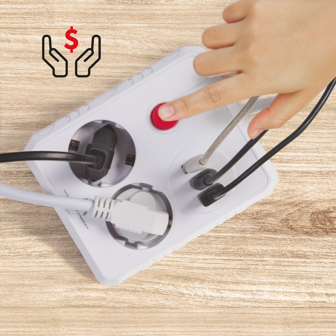 Napájecí lišta Maclean, prodlužovací kabel 2 zásuvky + 3xUSB, 110-240V AC 50/60Hz, 2,1A max. 2500W, 1,5m, bílá, MCE387 W