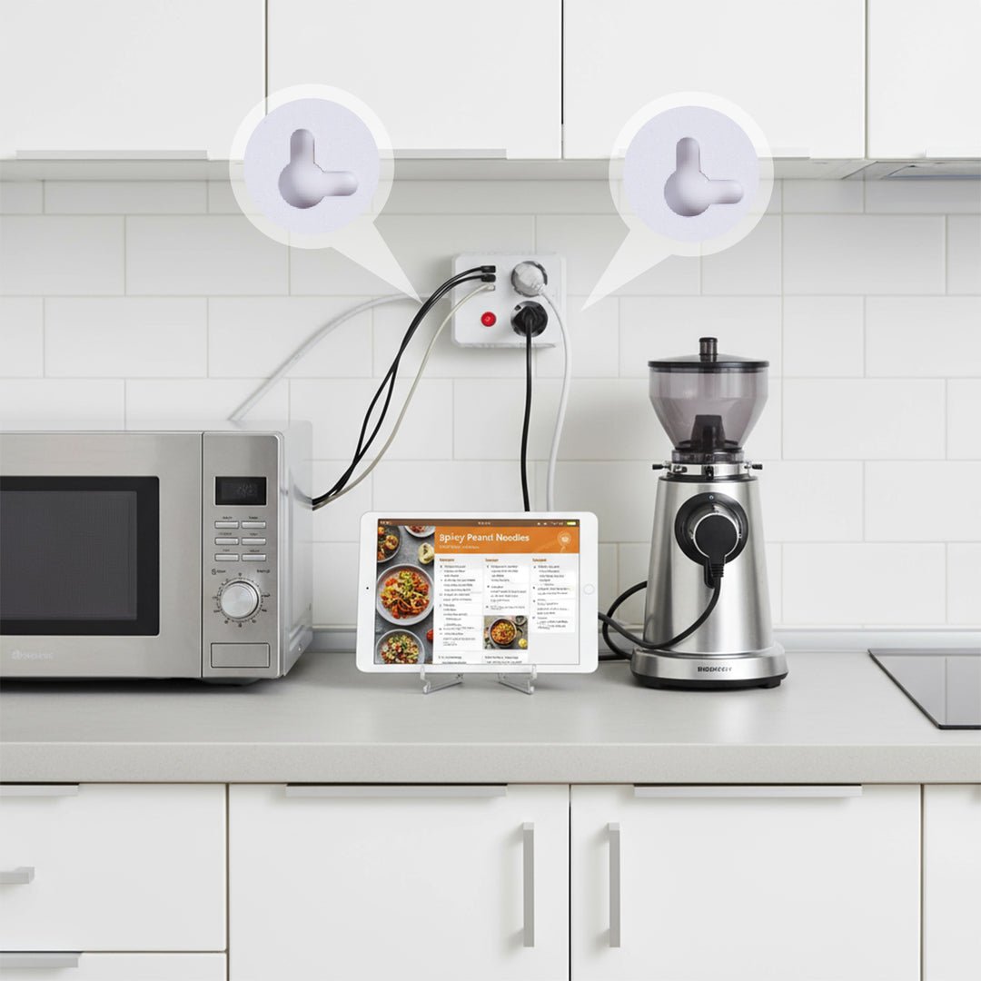 Napájecí lišta Maclean, prodlužovací kabel 2 zásuvky + 3xUSB, 110-240V AC 50/60Hz, 2,1A max. 2500W, 3 m, bílá, MCE388 W