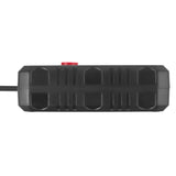 Napájecí lišta Maclean, prodlužovací kabel 2 zásuvky + 3xUSB, 110-240V AC 50/60Hz, 2,1A max. 2500W, 3 m, černá, MCE388 B