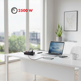Napájecí lišta Maclean, prodlužovací kabel se 4 zásuvkami + 3xUSB, 110-240V AC 50/60Hz, 2,1A max. 2500W, 3m, černá, MCE393 B