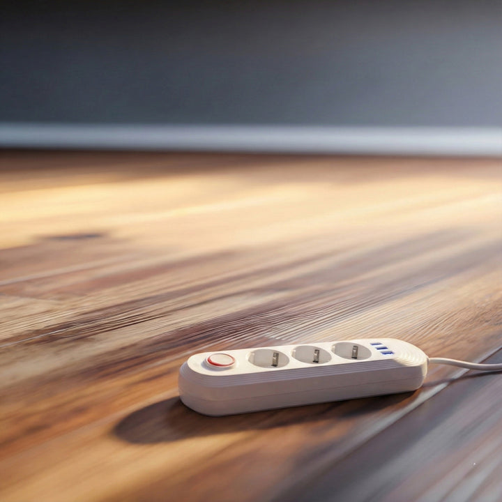 Napájecí lišta Maclean, 3zásuvkový prodlužovací kabel + 3xUSB, 110-240V AC 50/60Hz, 2,1A max. 2500W, 1,5 m, bílá, MCE394 W