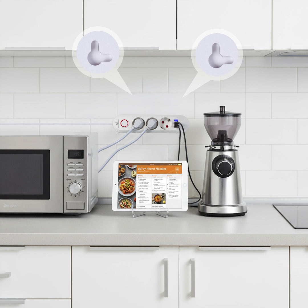 Napájecí lišta Maclean, 3zásuvkový prodlužovací kabel + 3xUSB, 110-240V AC 50/60Hz, 2,1A max. 2500W, 1,5 m, bílá, MCE394 W