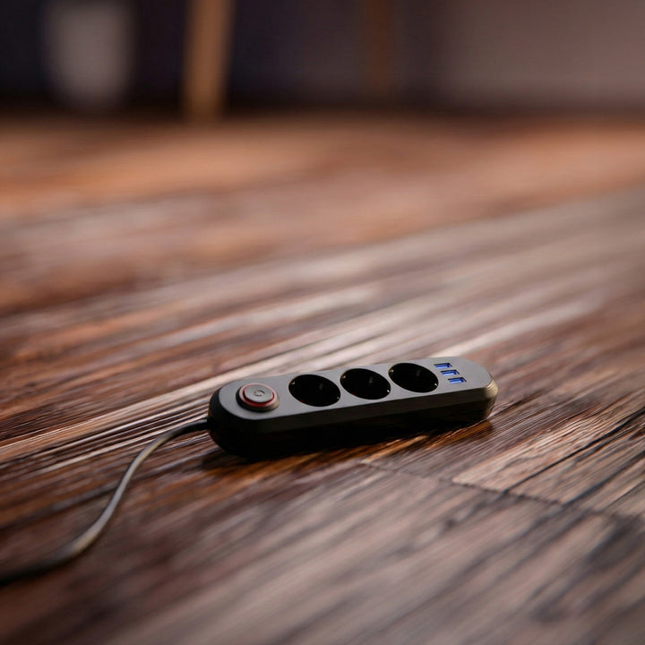 Napájecí lišta Maclean, 3zásuvkový prodlužovací kabel + 3xUSB, 110-240V AC 50/60Hz, 2,1A max. 2500W, 1,5 m, černá, MCE394 B