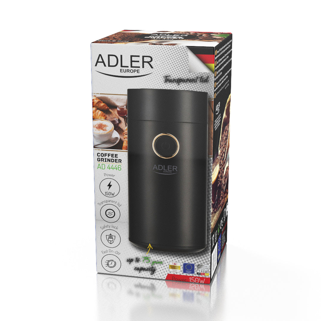 Elektrický mlýnek na kávu Adler, 150W, černý, AD 4446BG