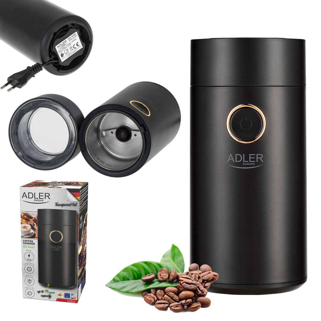 Elektrický mlýnek na kávu Adler, 150W, černý, AD 4446BG