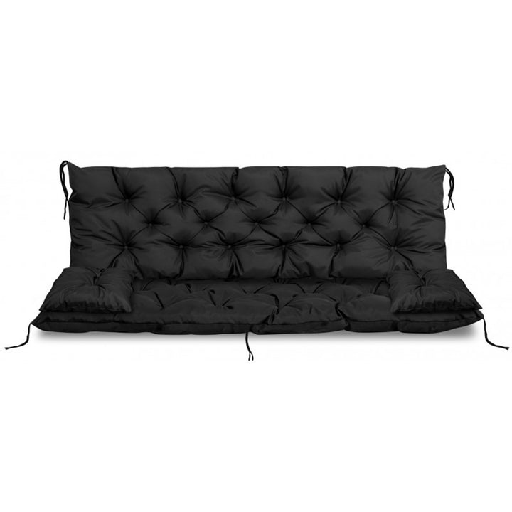 Zahradní set černý 120x60x50cm + 2 polštáře 42 x 42 cm