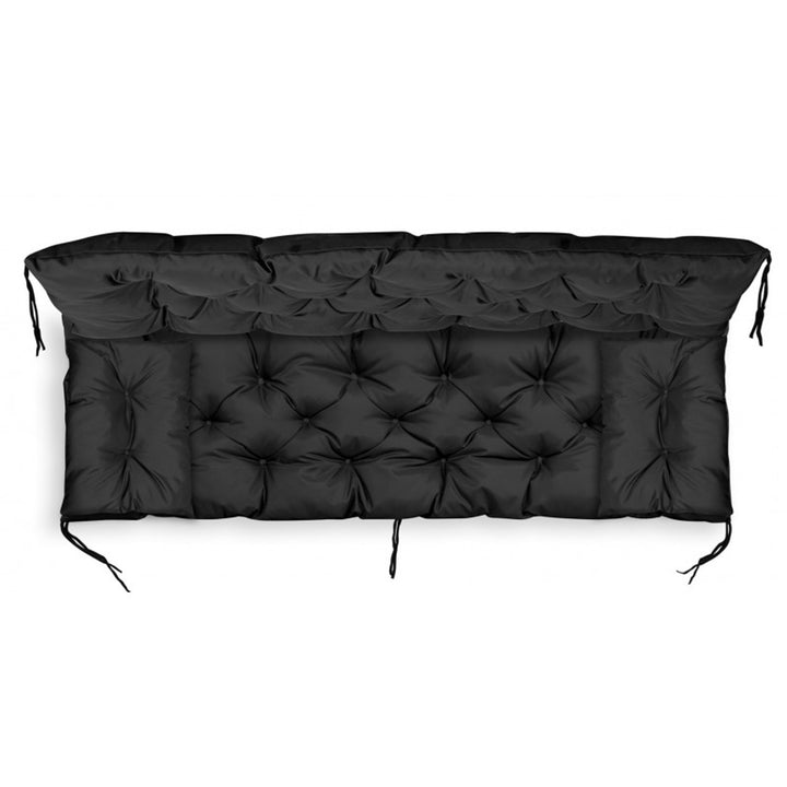 Zahradní set černý 120x60x50cm + 2 polštáře 42 x 42 cm