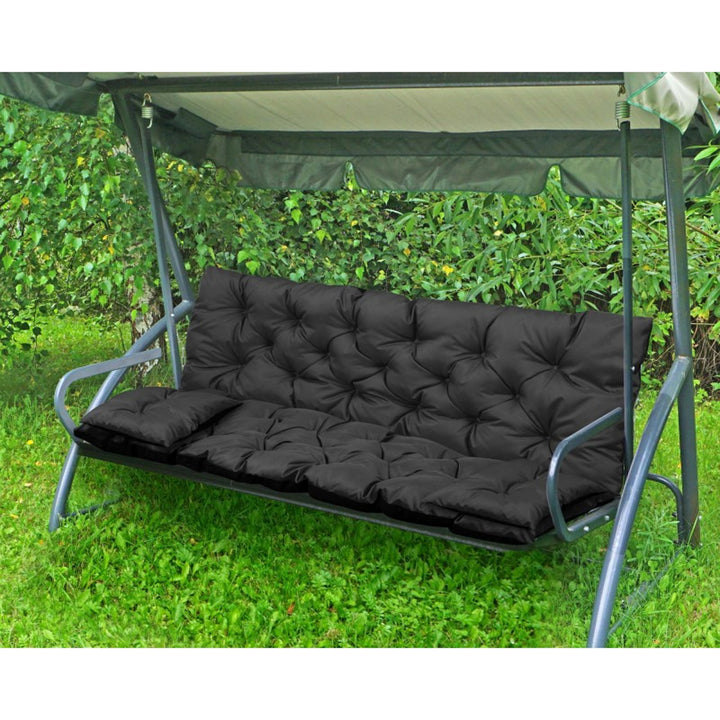 Zahradní set černý 120x60x50cm + 2 polštáře 42 x 42 cm