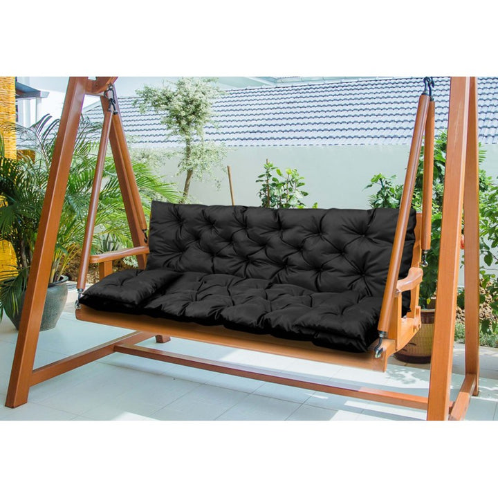 Zahradní set černý 120x60x50cm + 2 polštáře 42 x 42 cm
