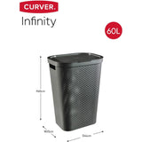 Koš na prádlo Curver Infinity Recycled 60L tmavě šedý